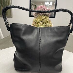 Mercer and Madison Black Leather Hobo Bag